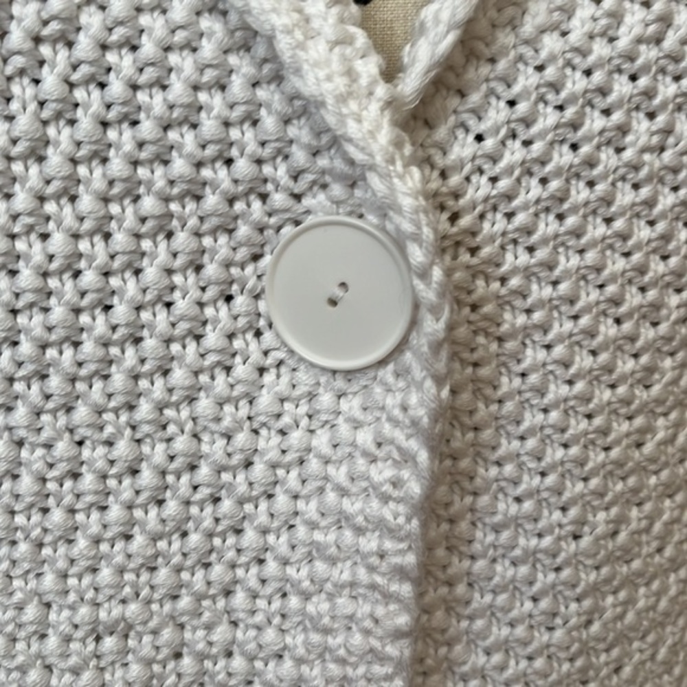 NWT Talbots Chunky Knit White Sweater Jacket Sm Petite - Picture 5 of 7